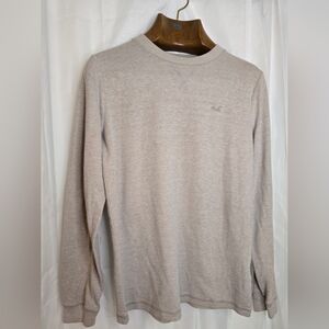 Hollister Beige Long‎ Sleeve Normcore Eclectic Grandpa Cabincore Tee
